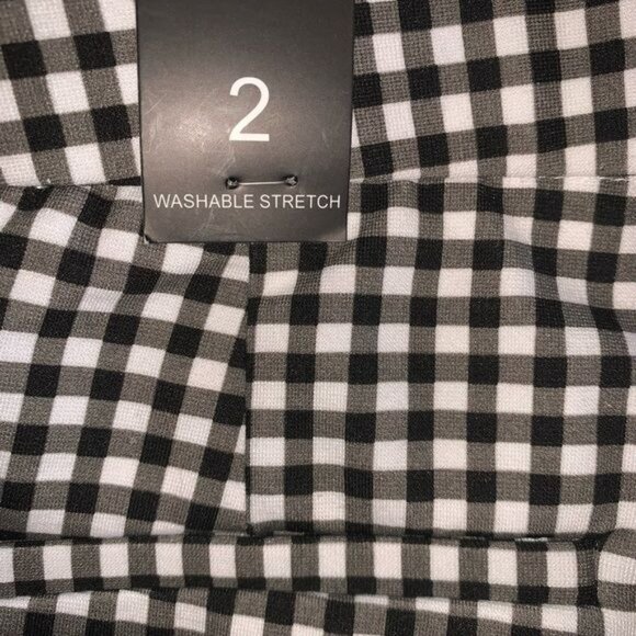 Amanda & Chelsea Womens Gingham Check Black/White Pants Size 2 - Picture 10 of 11